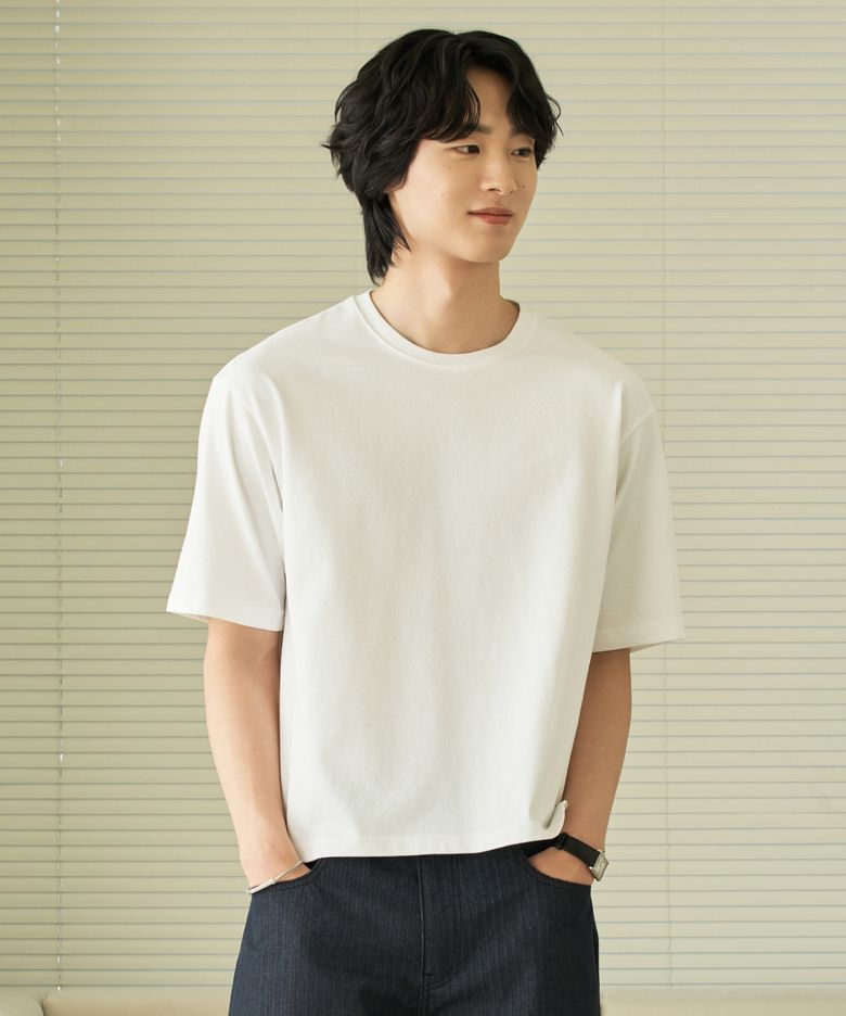 26 SS 루즈핏 칠부 크롭 티셔츠 (3컬러)