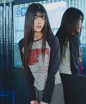 미유 별도트 나그랑 롱슬리브 티셔츠 멜란지 블랙