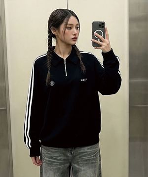 미니멀심볼 오버핏 트랙 카라반집업 맨투맨 2 Color [ULZM_8003]