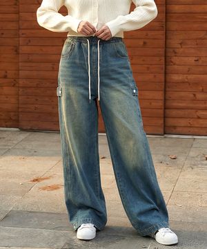 세린 사이드핀턱 와이드 데님 팬츠 3 Color [ULZD_0053]
