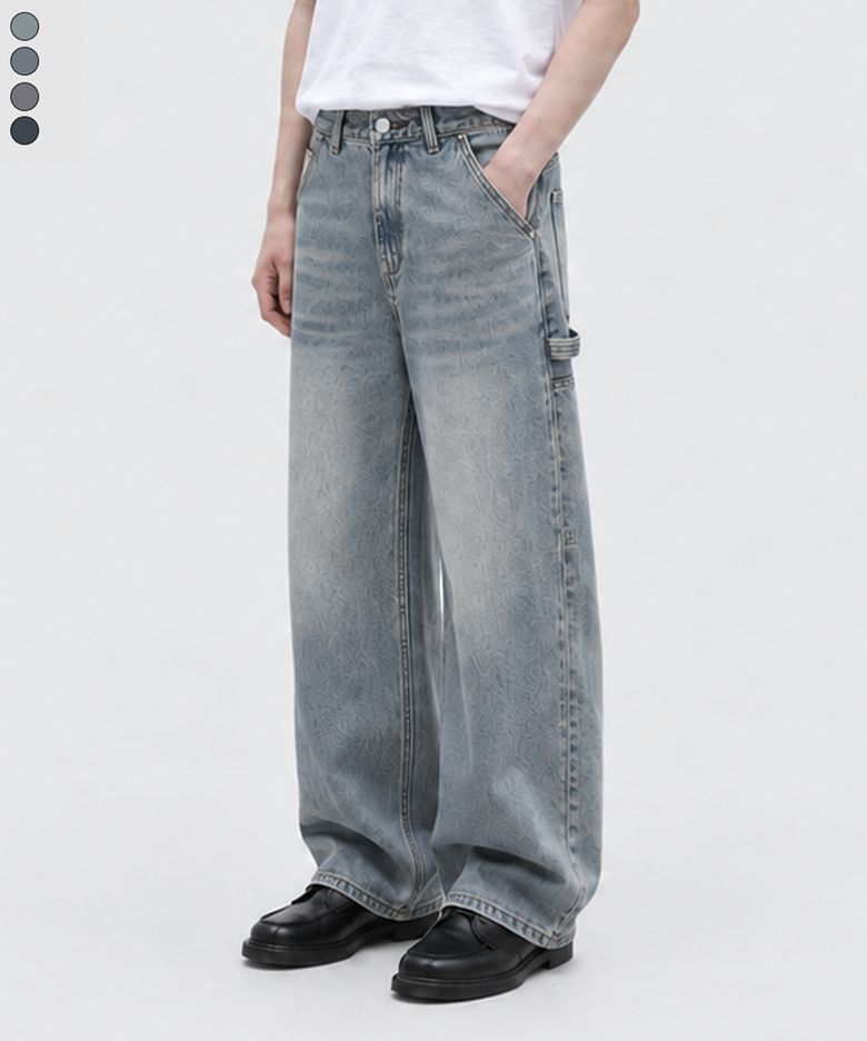 Loop Carpenter Balloon Wide Washing Denim Pants 4 Color [BLBD_5028]
