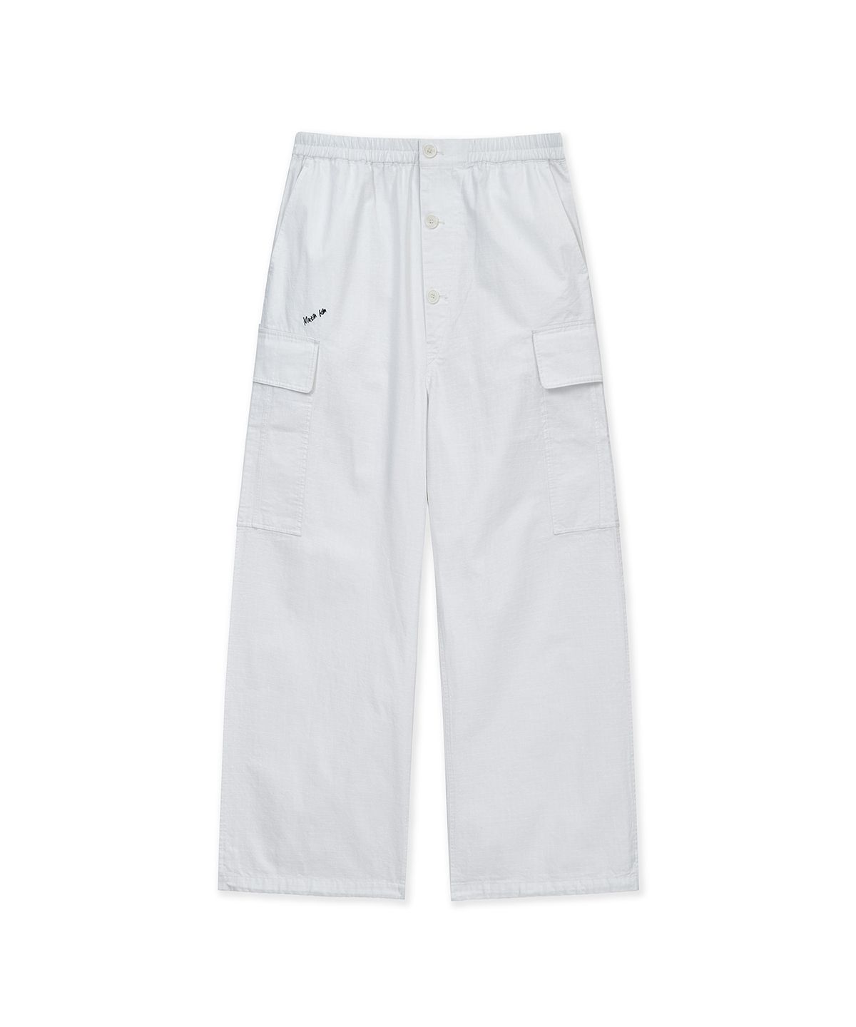 MUSINSA公式 | MATIN KIM DRAWSTRING HEM CARGO PANTS IN IVORY