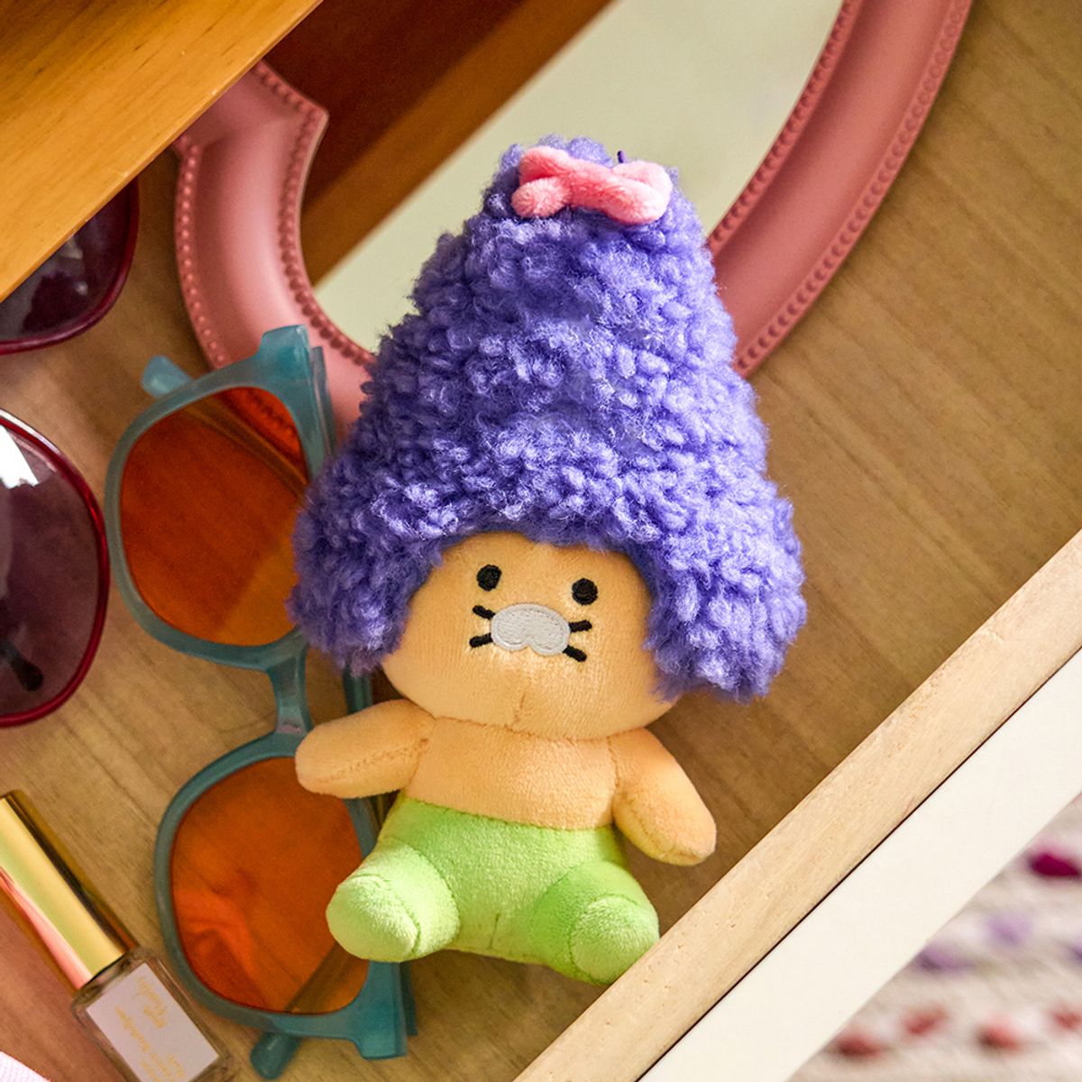 카카오프렌즈(KAKAO FRIENDS) 퍼플롤춘 키링인형_춘식이