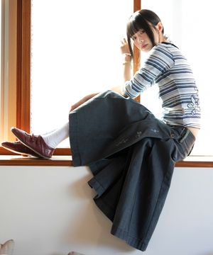 WXSK015 초콘 코튼 랩 스커트 (CHARCOAL)