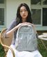 Curved shirring backpack_Silver gray