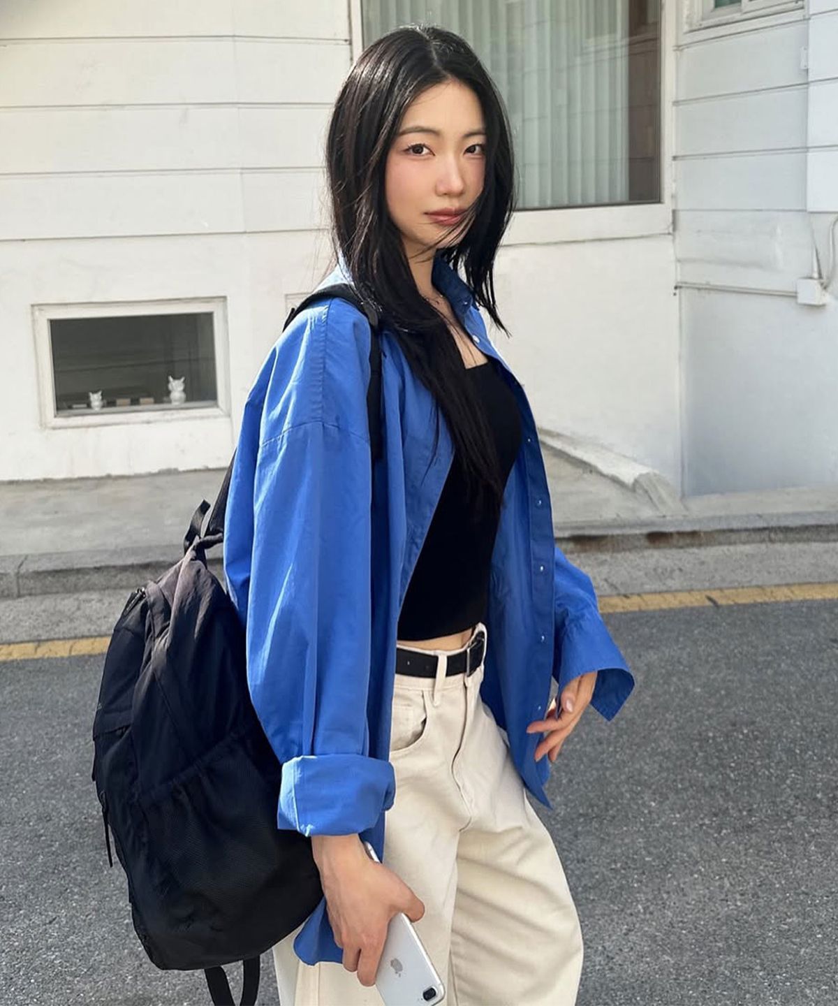 마스마룰즈(MASMARULEZ) Curved shirring backpack_Black