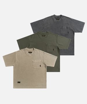 Classic pocket garment dye t shirts