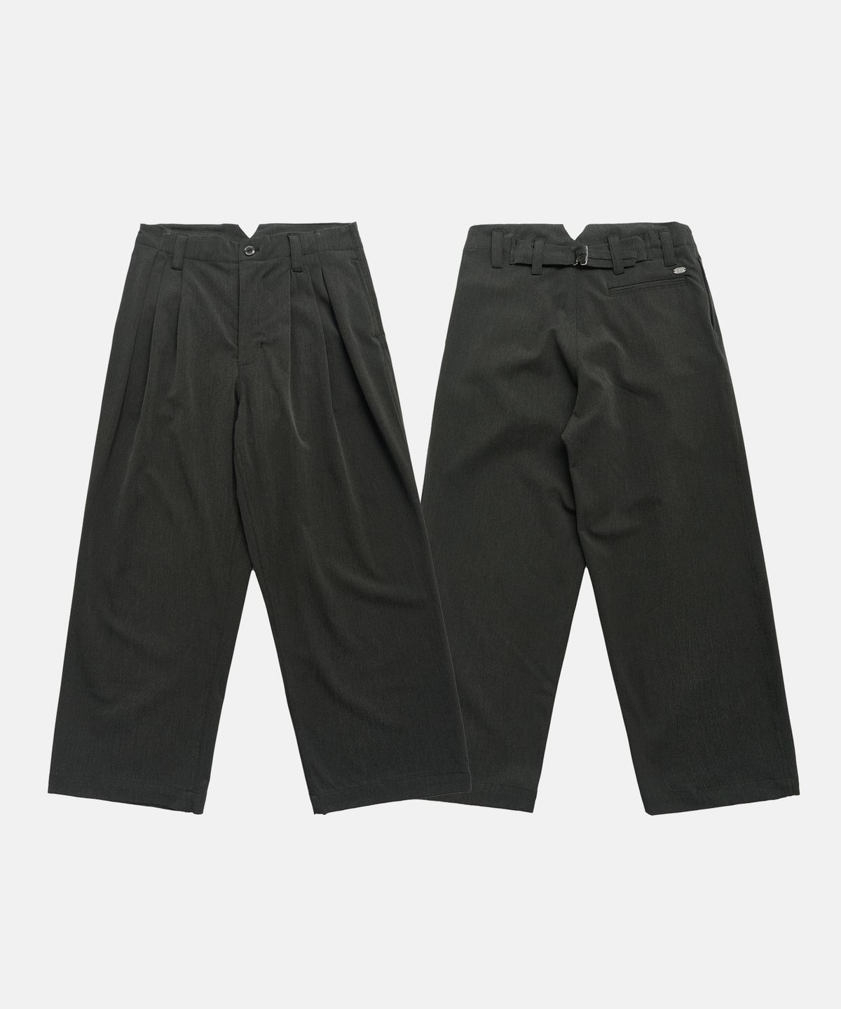 미드업데이트(MIDUPDATE) 3 tuck cinch back wide fit chino pants