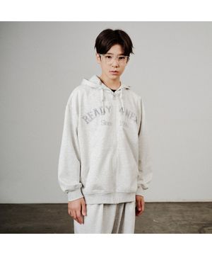 주니어 자수 로고 후드집업