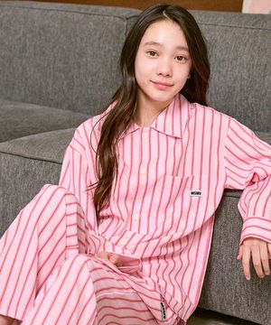 MSMV 라이트핏 핑크플로우 아동 주니어 초등학생 잠옷 긴팔 파자마 세트