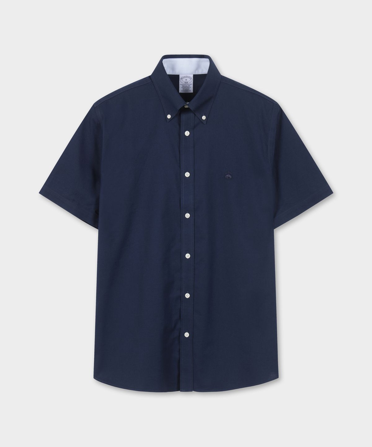 브룩스 브라더스(BROOKS BROTHERS) 논아이론 옥스포드 반팔 셔츠 (네이비) (BBTPMNZ503)
