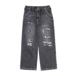 SURVIVAL DAMAGED DENIM PANTS_WASHED GREY