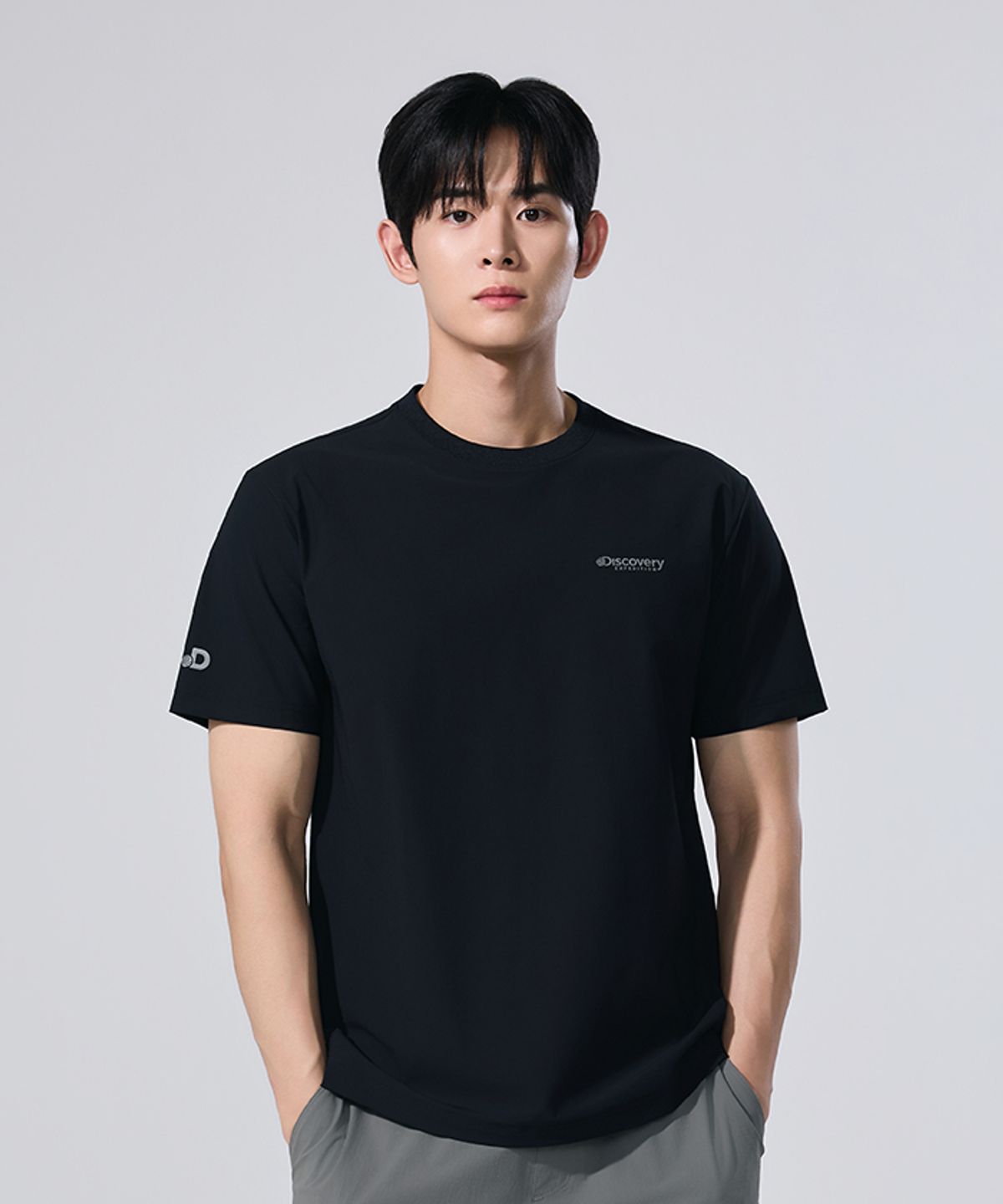 디스커버리 익스페디션(DISCOVERY EXPEDITION) 남성 프레시벤트 프레보나 트리코트 반팔티셔츠 (BLACK)