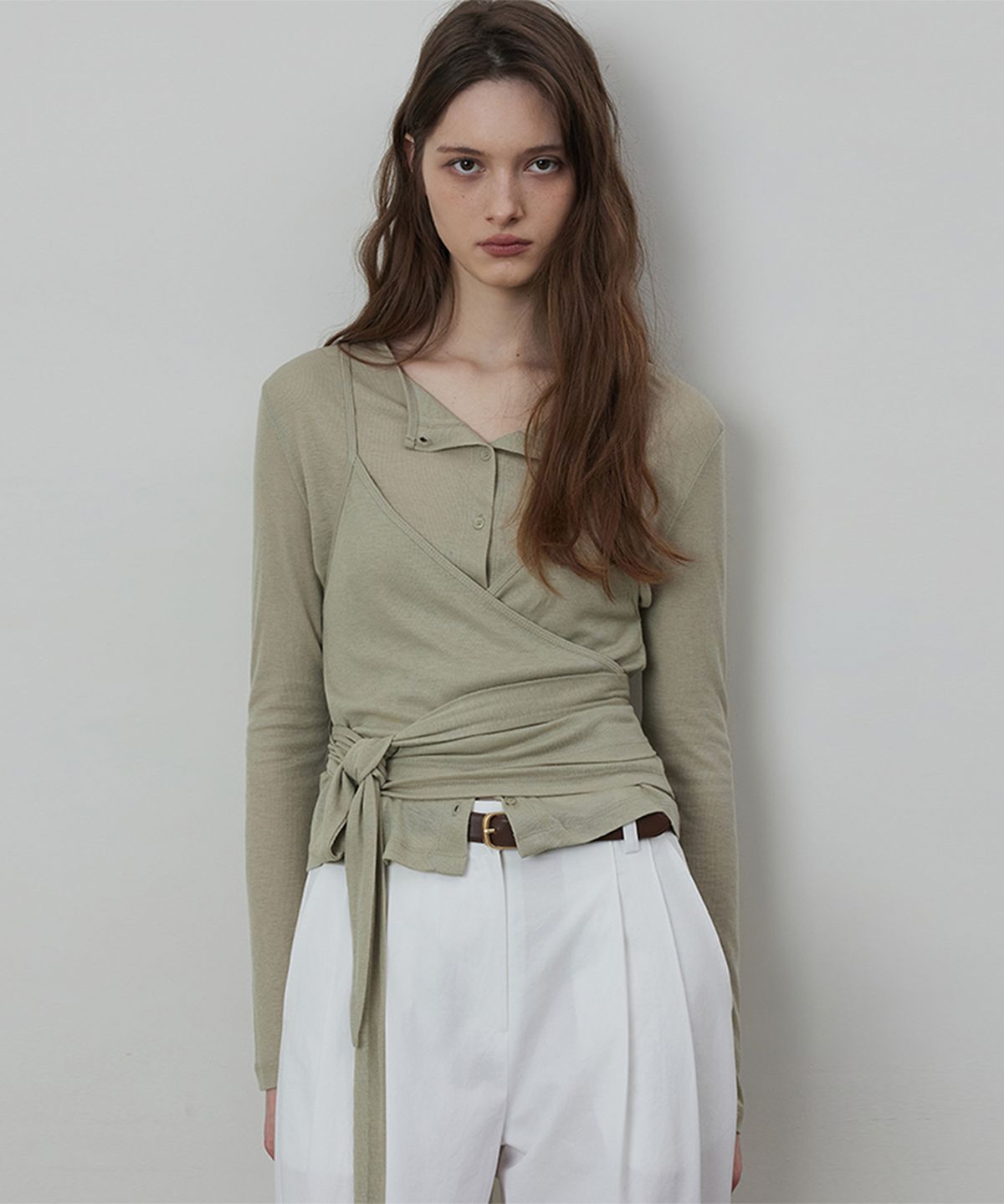 퀸스래빗(Q'SRB) Smood Wrap Cardigan Bustier Set