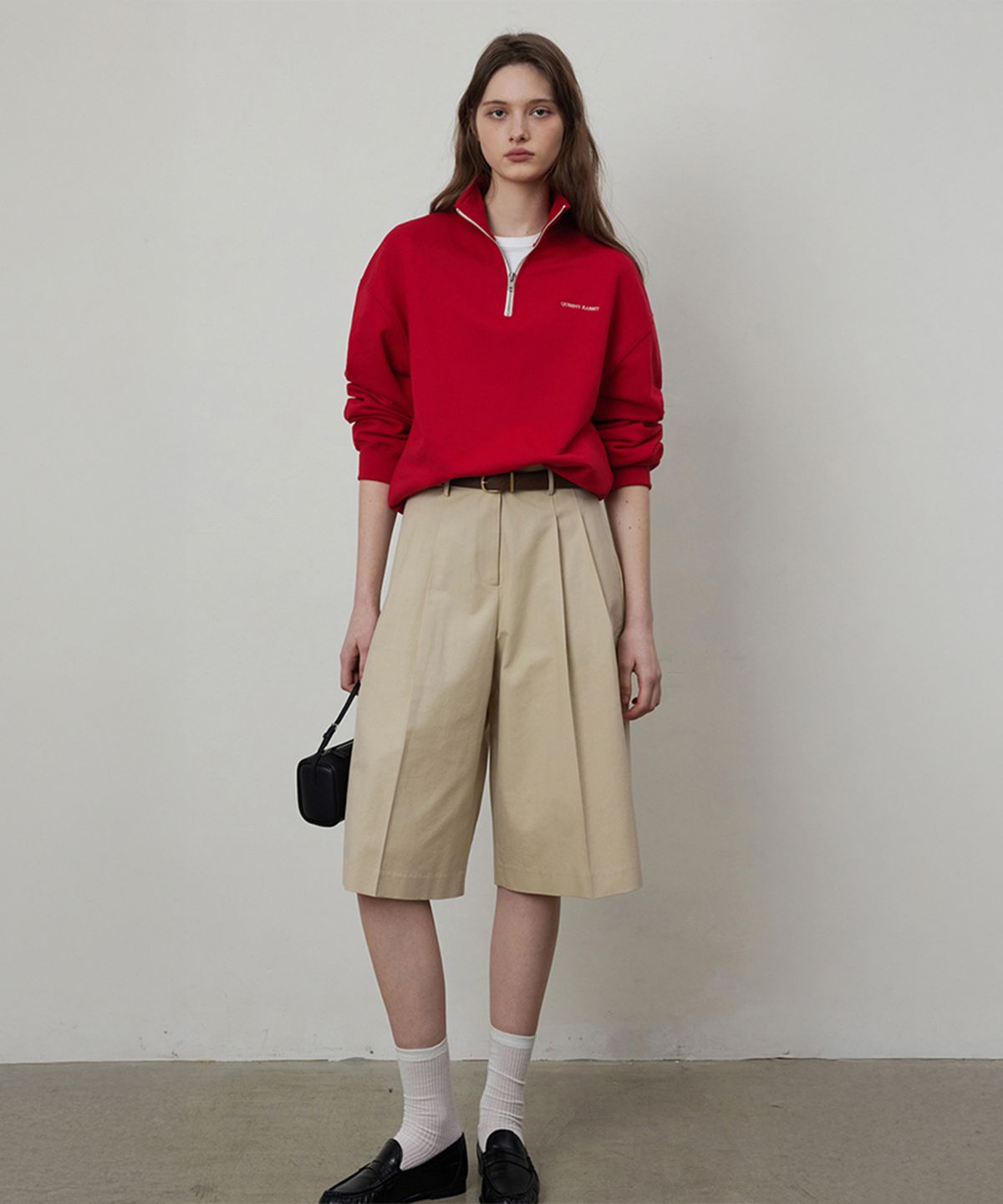 퀸스래빗(Q'SRB) Pound Cotton Bermuda Tuck Pants