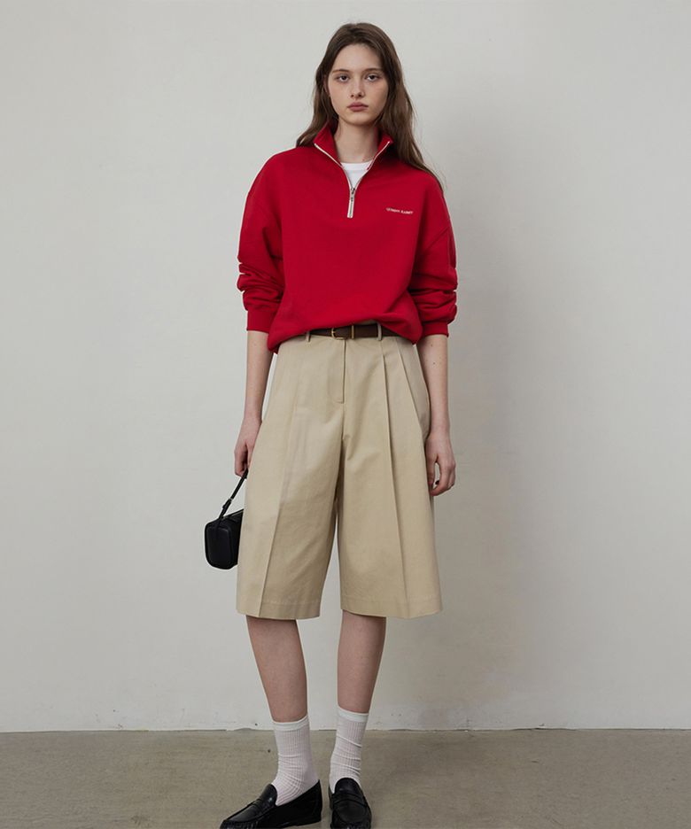 Pound Cotton Bermuda Tuck Pants