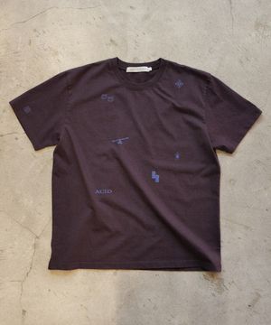 워시드 스탬프 반팔 티셔츠 [다크퍼플]