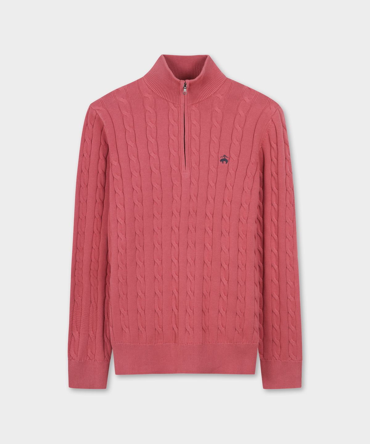 브룩스 브라더스(BROOKS BROTHERS) 케이블 반집업 스웨터 (핑크) (BBWZMMG103)