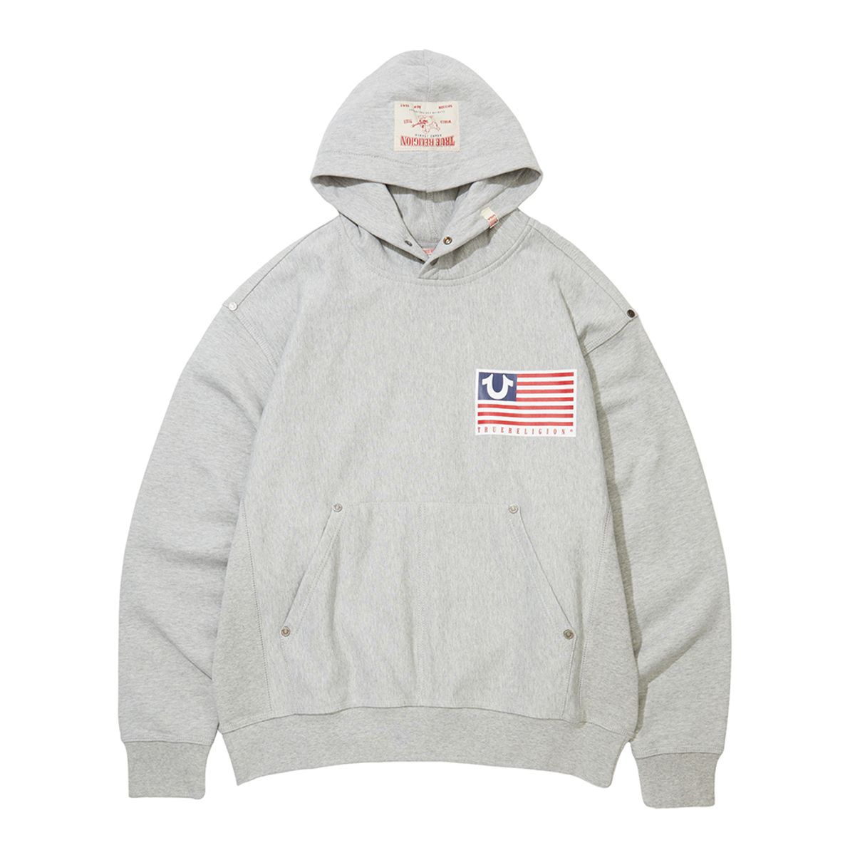 트루릴리젼(TRUERELIGION) OLD GLORY HOODIE_MELANGE GREY