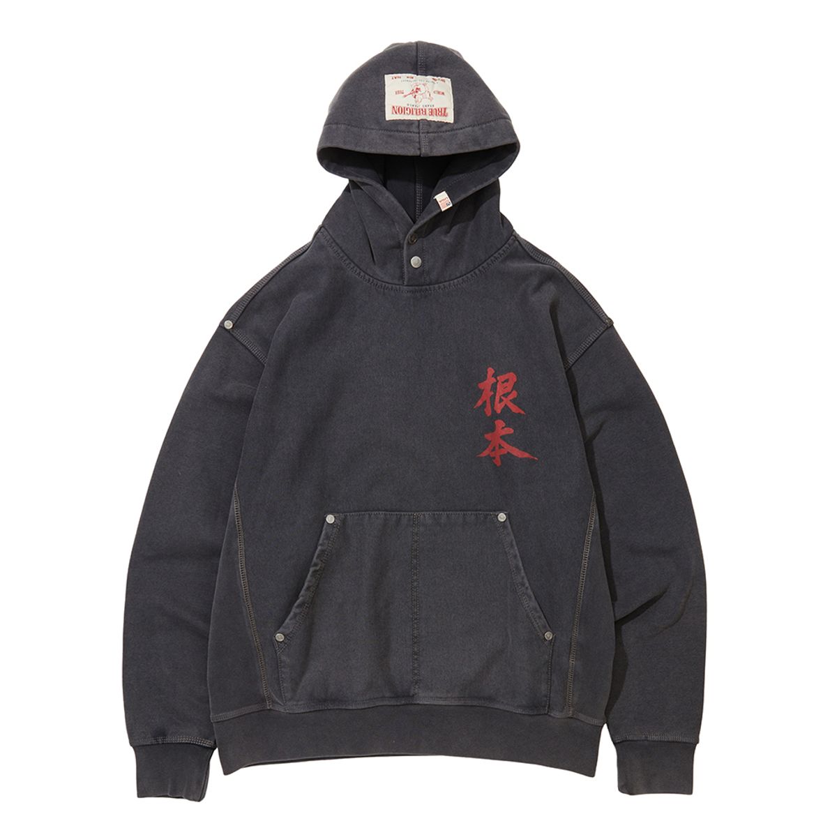 트루릴리젼(TRUERELIGION) ORIENTAL LOGO HOODIE (WASHED)_WASHED BLACK