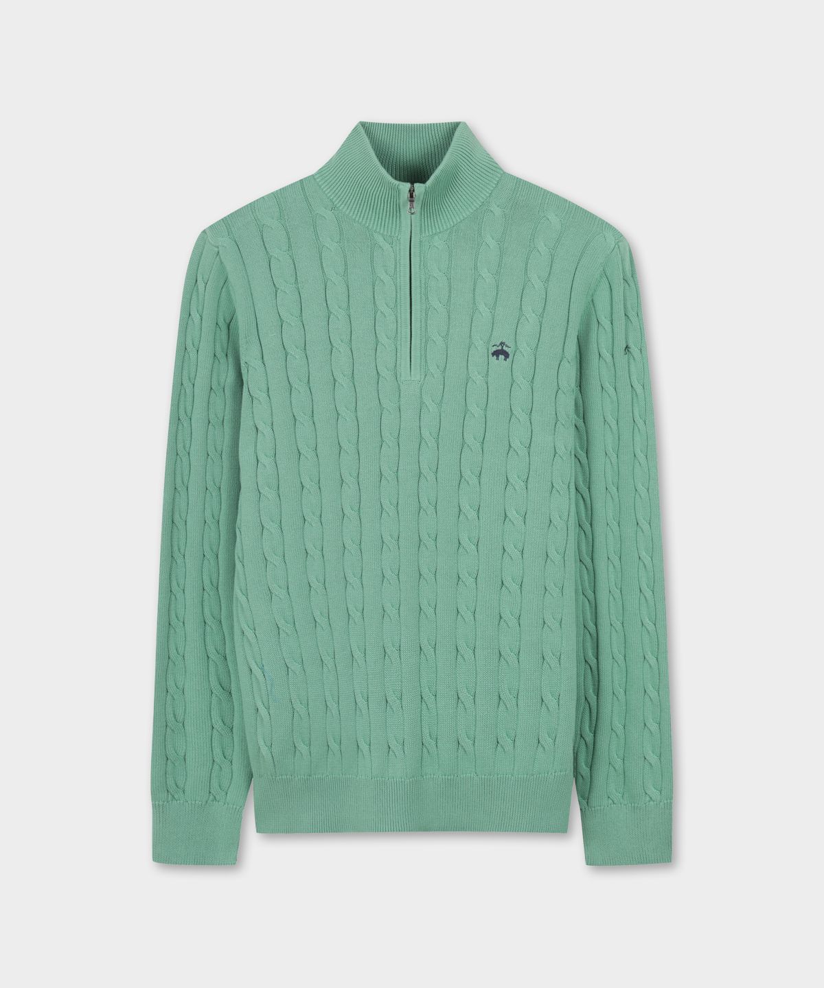 브룩스 브라더스(BROOKS BROTHERS) 케이블 반집업 스웨터 (그린) (BBWZMMG103)