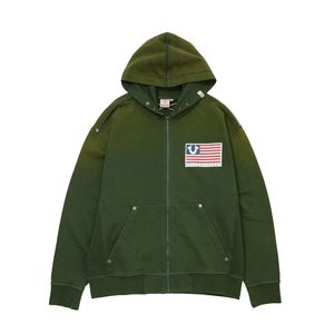 OLD GLORY ZIPUP HOODIE_WASHED GREEN
