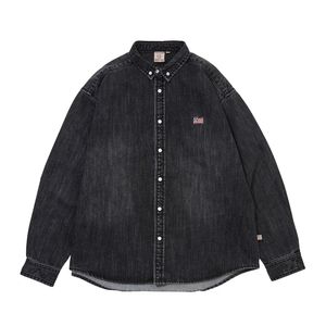 WIDE DENIM SHIRTS_WASHED BLACK