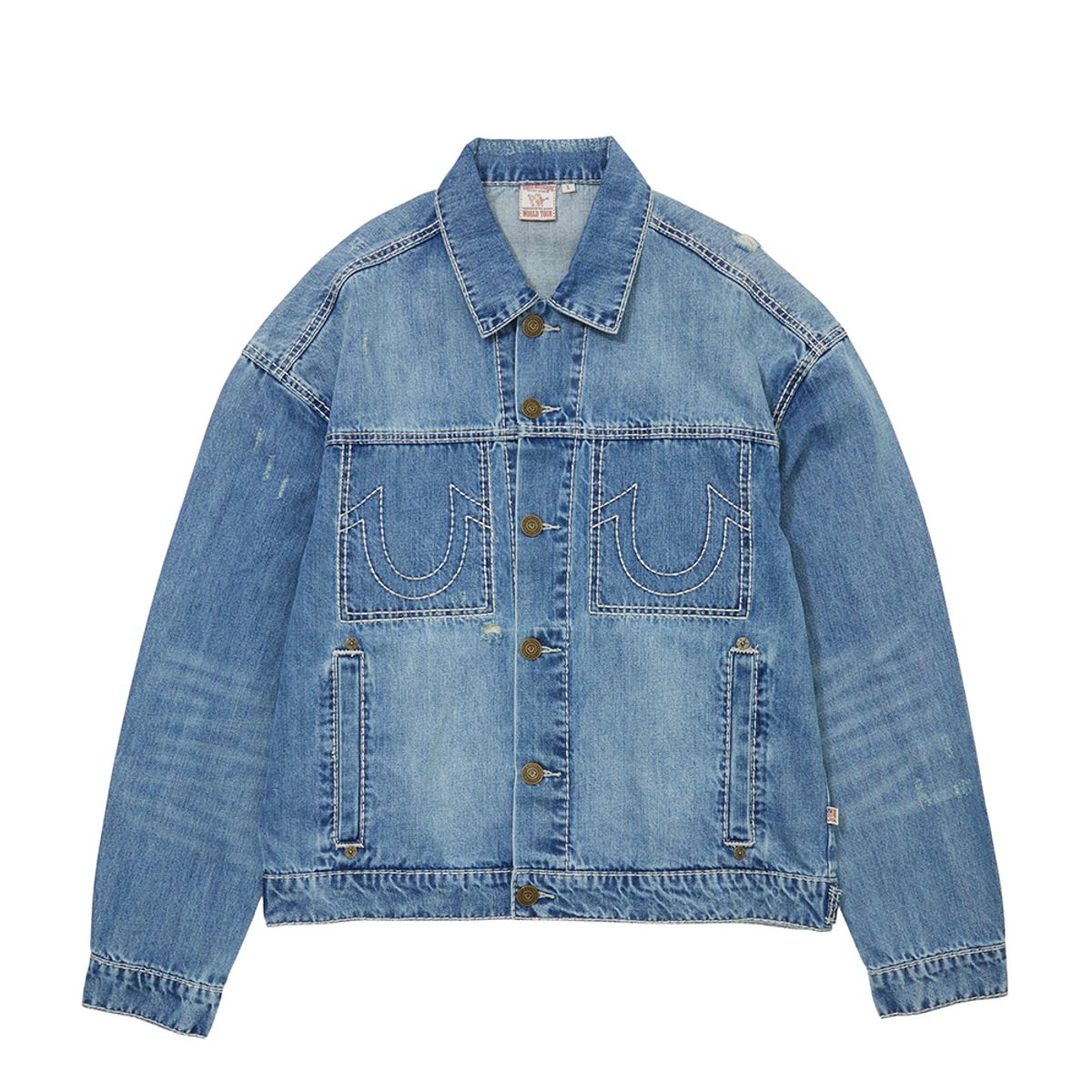 트루릴리젼(TRUERELIGION) SURVIVAL DAMAGED DENIM TRUCKER_WASHED INDIGO