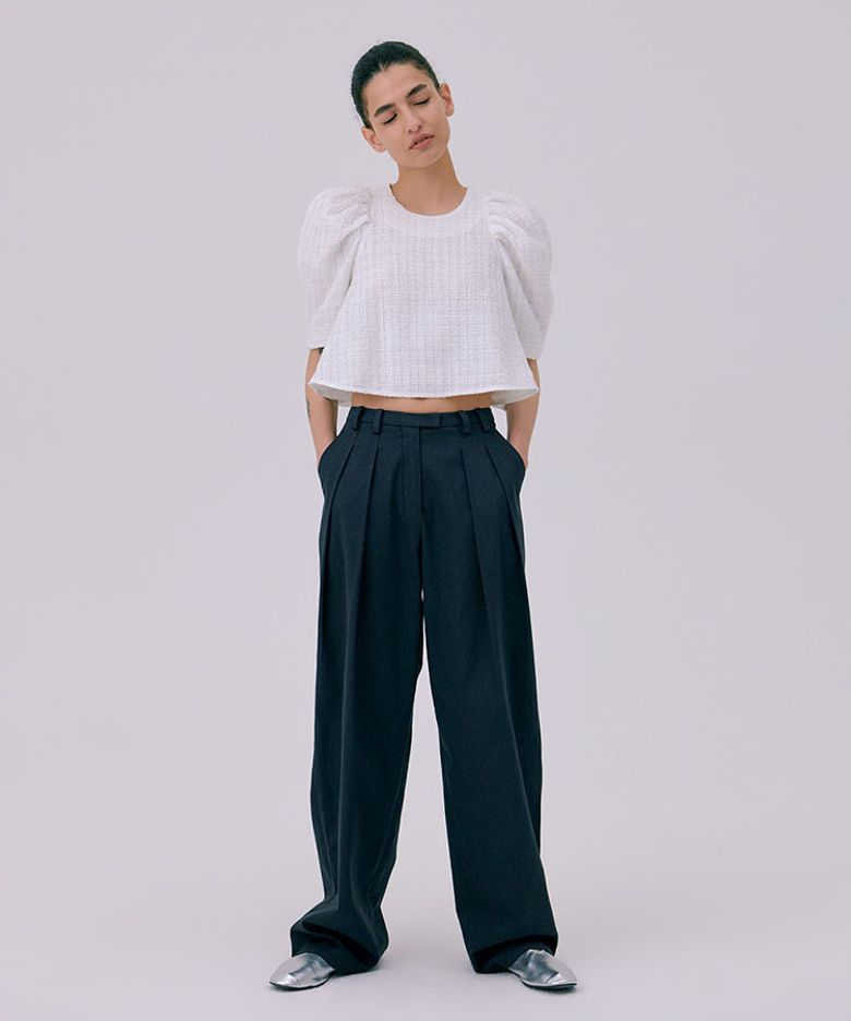 26 Zigzag Wide Pants_Navy(26 지그재그 와이드 팬츠_네이비
