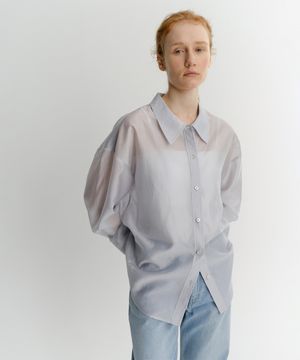 LUSE SHEER SHIRT (PALE BLUE)