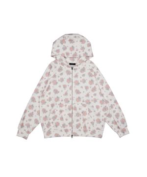 플라워 와플 후디 집업 (아이보리)