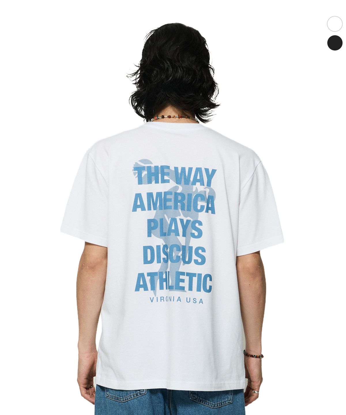 디스커스 애슬레틱(DISCUS ATHLETIC) 슬로건 그래픽 티셔츠