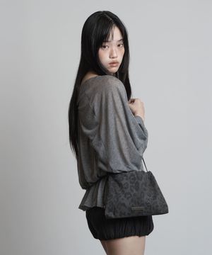 Leopard Pouch Bag Charcoal