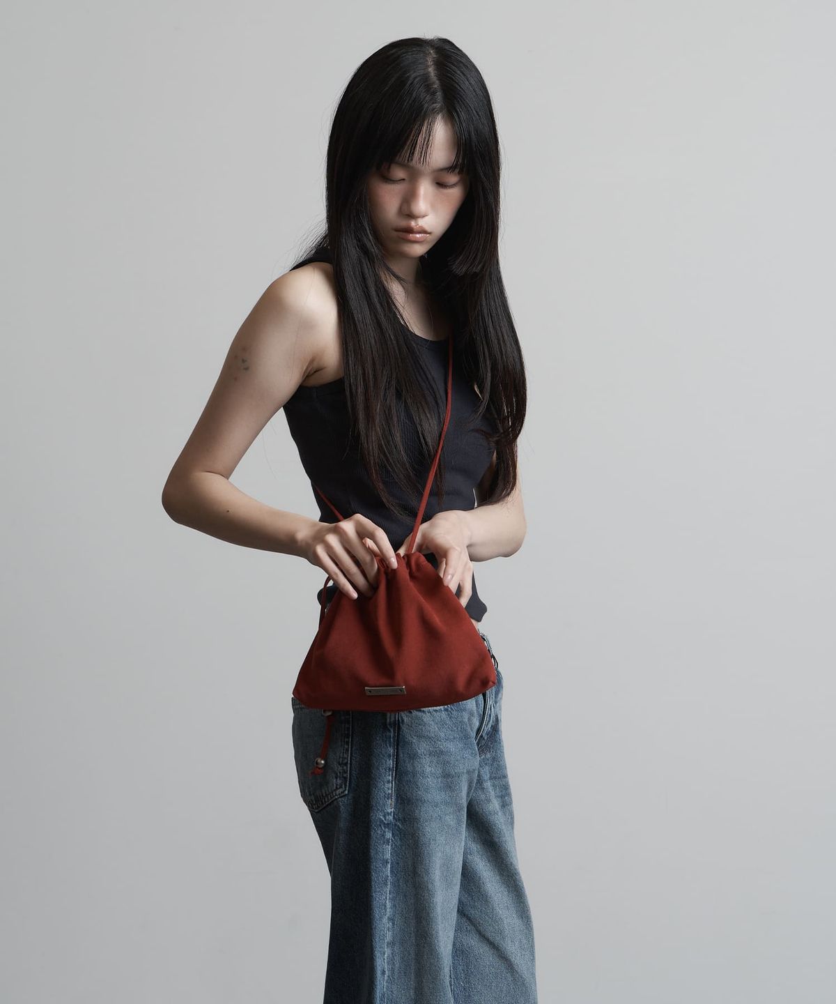 피넛루프(PEANUT LOOP) Solid Pouch Bag RED