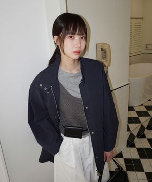 (woman) 필드 해링턴 하프 야상_Navy