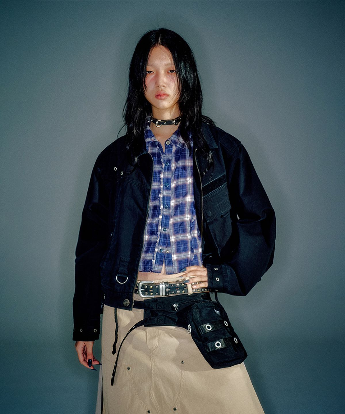 베이컨트 아카이브(VACANT ARCHIVE) WOMEN LEVINE DOCKING FIELD JACKET BLACK