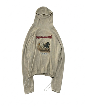 포틀랜드 러닝 홀스 후드 티셔츠 (베이지)