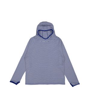 스트라이프 와플 후디 (블루/아이보리)