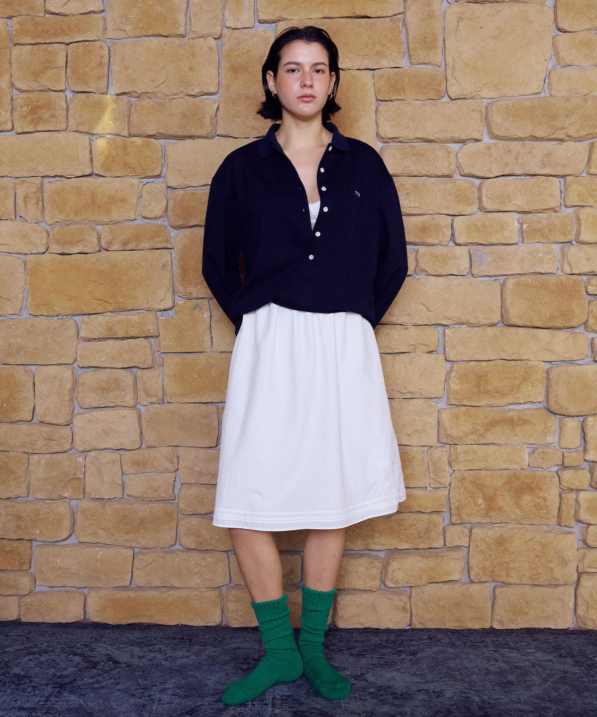 프리터(FRITUR) Pintuck Embroidered Skirt White_F261SK04