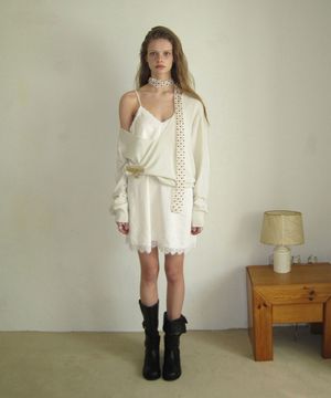 Peed deep v-neck knit - Ivory