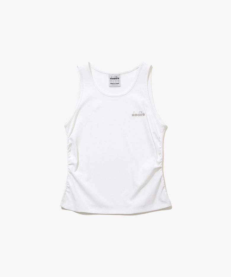 골지 셔링 슬리브리스 우먼 OFF WHITE