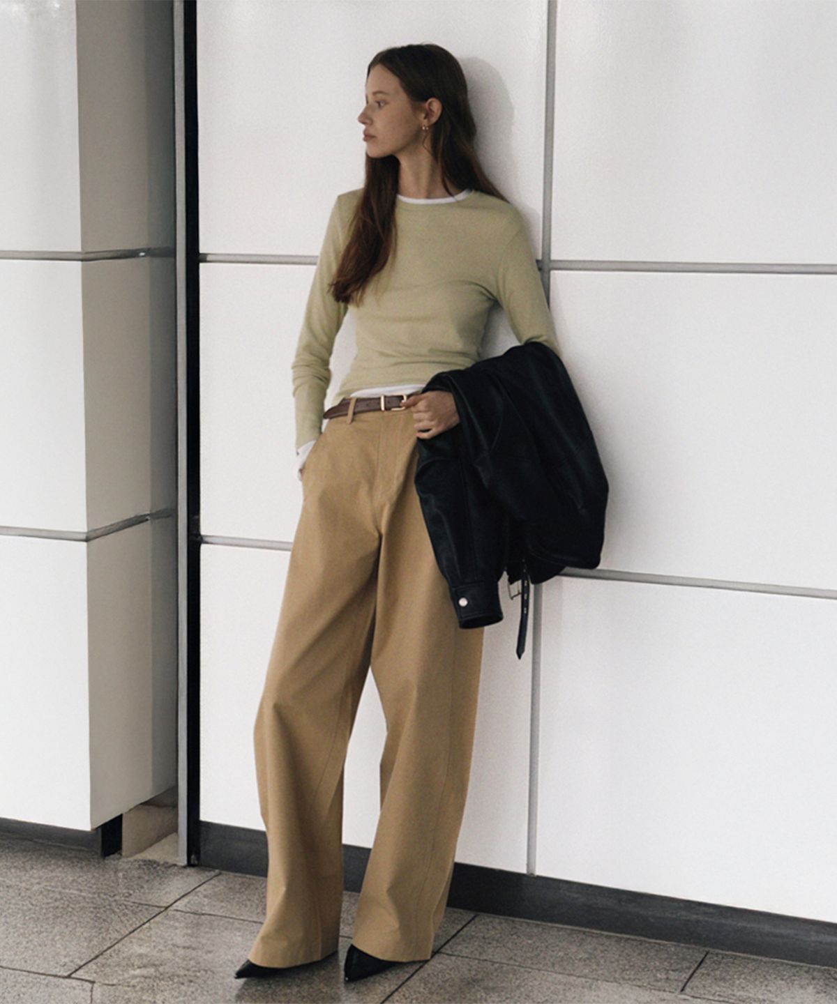 퀸스래빗(Q'SRB) Harbor Heavy-weight Cotton Curved Pants