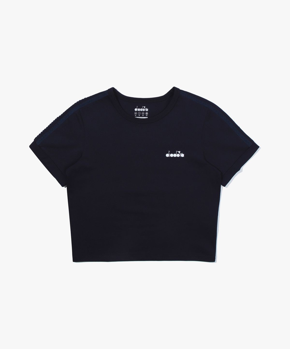 디아도라(diadora) 풋볼 무드 슬림 반팔 티셔츠 우먼 NAVY