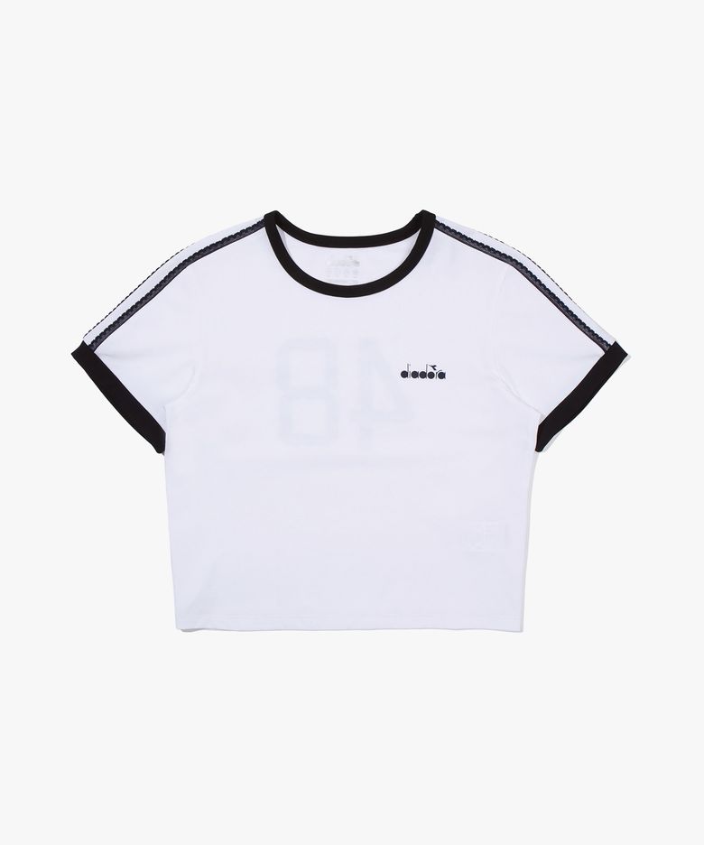 풋볼 무드 슬림 반팔 티셔츠 우먼 OFF WHITE