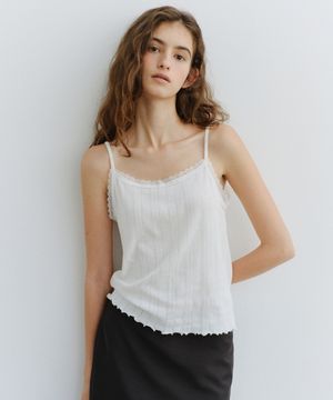 Ruffle eyelet sleeveless