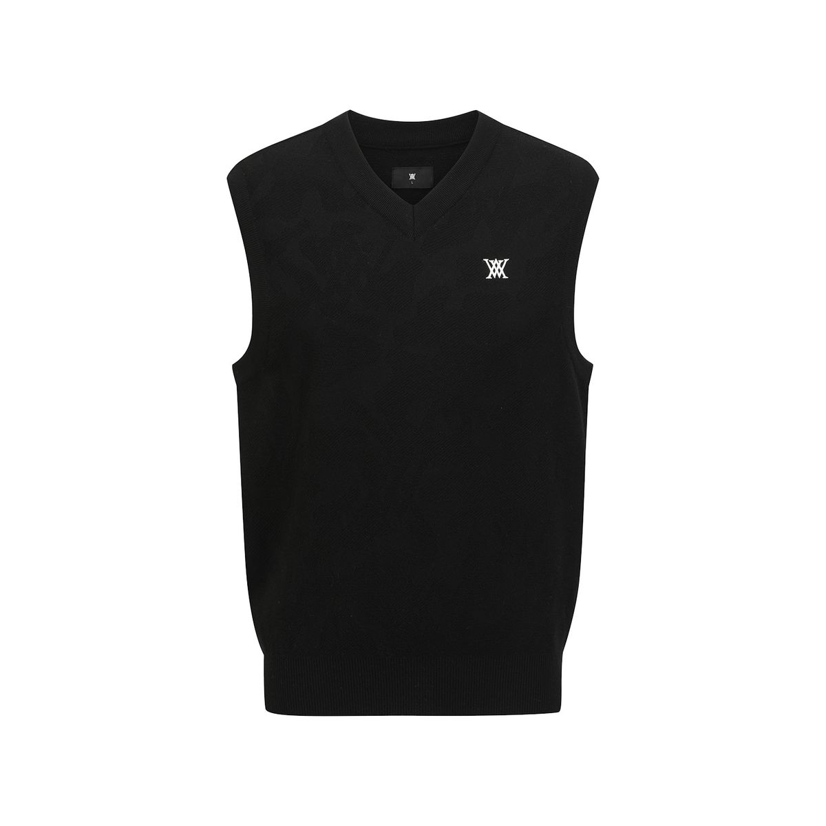 어뉴골프(ANEW GOLF) MEN CAMO JACQUARD KNIT VEST_BK