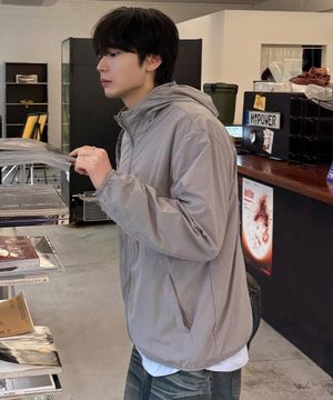 후드 경량  세미 오버핏 바람막이 - 3color