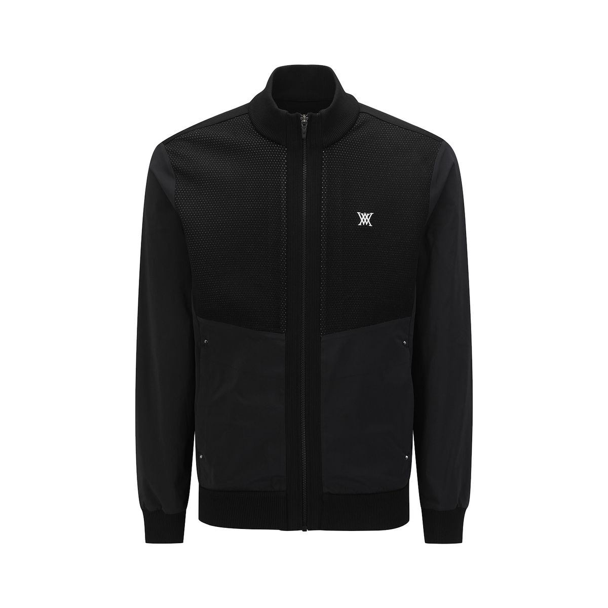 어뉴골프(ANEW GOLF) MEN HYBRID KNIT CARDIGAN_BK
