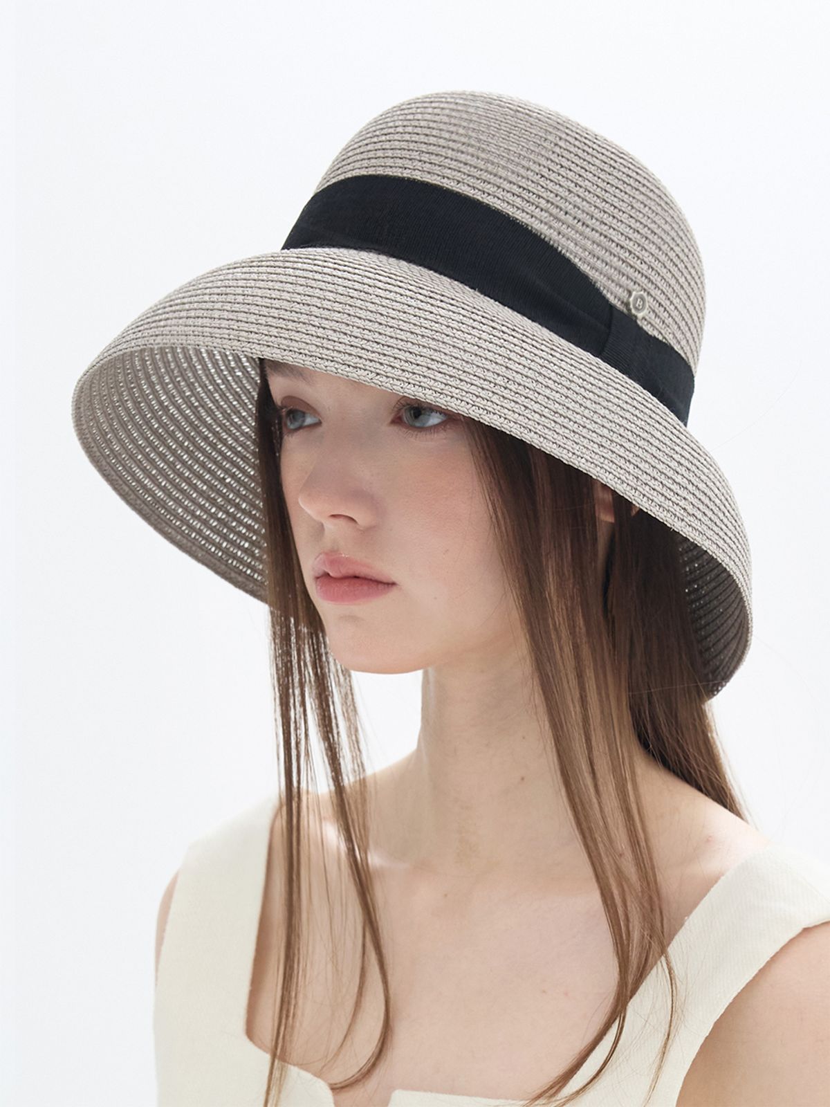 브라운햇(BROWNHAT) 릴리 와이드 브레이드 햇