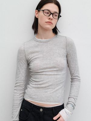 AN INTERLOCK LONG SLEEVE SLIM TEE (T-7172)